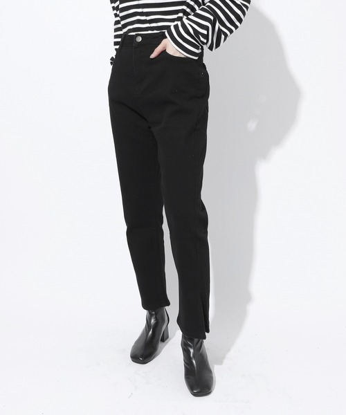 MAISON BREEZE（メゾンブリーズ）の「【MAISON BREEZE】伸縮サイドスリットパンツSCCH91（デニムパンツ・レディース・アイボリー/サックスブルー/ブラック・4/3/5）」の8枚目の写真