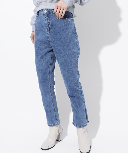 MAISON BREEZE（メゾンブリーズ）の「【MAISON BREEZE】伸縮サイドスリットパンツSCCH91（デニムパンツ・レディース・アイボリー/サックスブルー/ブラック・4/3/5）」の13枚目の写真