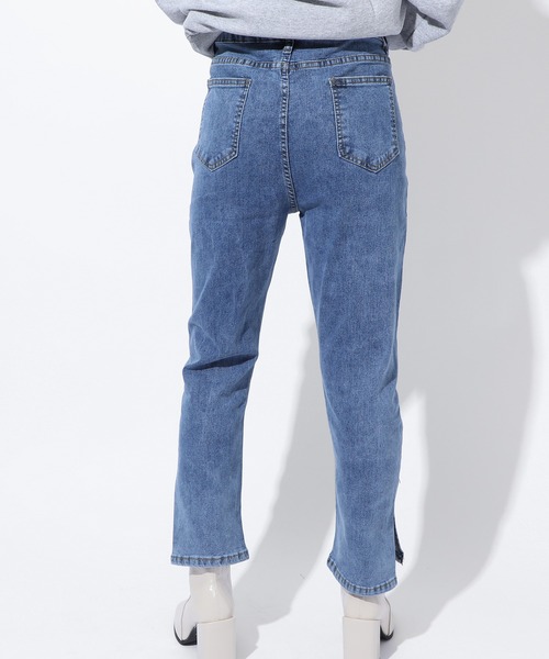 MAISON BREEZE（メゾンブリーズ）の「【MAISON BREEZE】伸縮サイドスリットパンツSCCH91（デニムパンツ・レディース・アイボリー/サックスブルー/ブラック・4/3/5）」の12枚目の写真