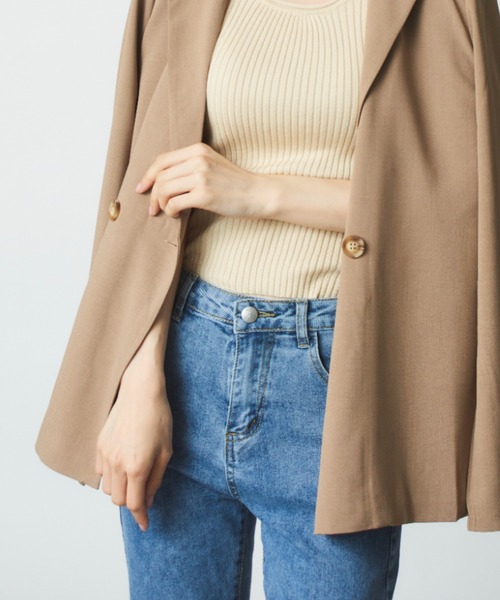 MAISON BREEZE（メゾンブリーズ）の「【MAISON BREEZE】伸縮サイドスリットパンツSCCH91（デニムパンツ・レディース・アイボリー/サックスブルー/ブラック・4/3/5）」の14枚目の写真