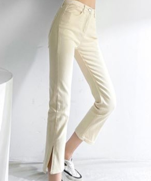 MAISON BREEZE（メゾンブリーズ）の「【MAISON BREEZE】伸縮サイドスリットパンツSCCH91（デニムパンツ・レディース・アイボリー/サックスブルー/ブラック・4/3/5）」の22枚目の写真