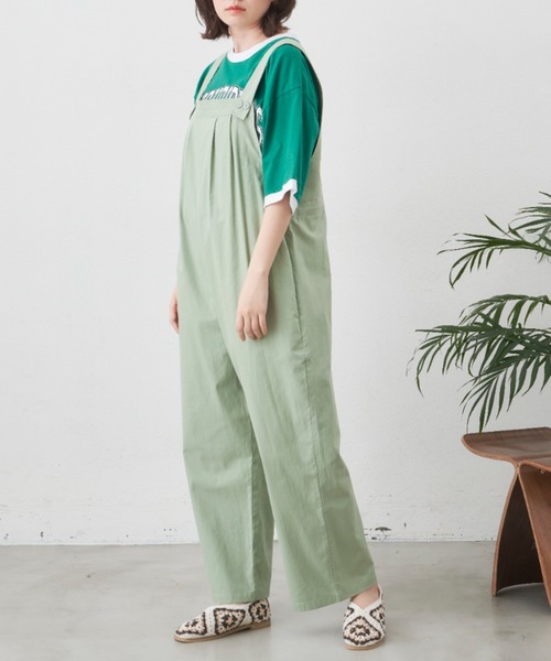 MERLOT(メルロー)の「タックオールインワン(サロペット/オーバーオール・レディース・ピンク/ブラック/ライトグリーン・FREE)」の14枚目の写真