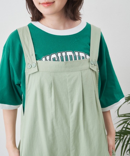 MERLOT(メルロー)の「タックオールインワン(サロペット/オーバーオール・レディース・ピンク/ブラック/ライトグリーン・FREE)」の15枚目の写真