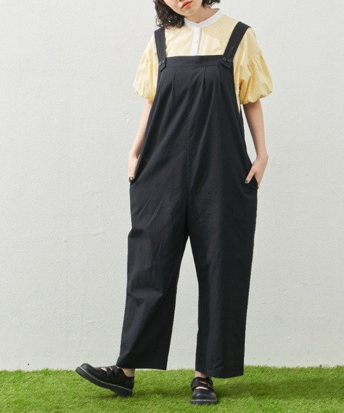 MERLOT(メルロー)の「タックオールインワン(サロペット/オーバーオール・レディース・ピンク/ブラック/ライトグリーン・FREE)」の7枚目の写真