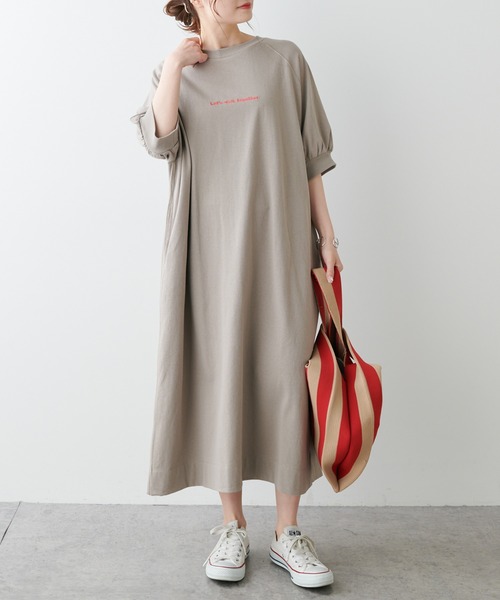 PUAL CE CIN（ピュアルセシン）の「刺繍×プリント2WAYカットソーワンピース（Tシャツ/カットソー・レディース・ブラック/ベージュ/レッド系その他・FREE）」の8枚目の写真