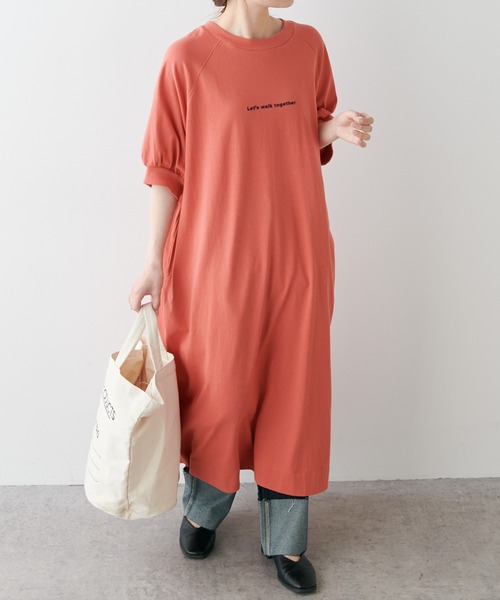 PUAL CE CIN（ピュアルセシン）の「刺繍×プリント2WAYカットソーワンピース（Tシャツ/カットソー・レディース・ブラック/ベージュ/レッド系その他・FREE）」の14枚目の写真