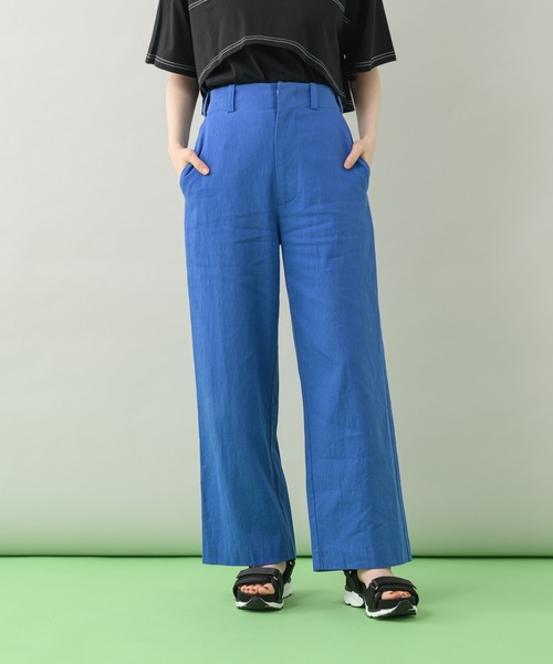 CLOCHE（クロシェ）の「cloche 綿麻カラーパンツ（その他パンツ・レディース・イエロー/ブルー/ピンク・FREE）」の2枚目の写真