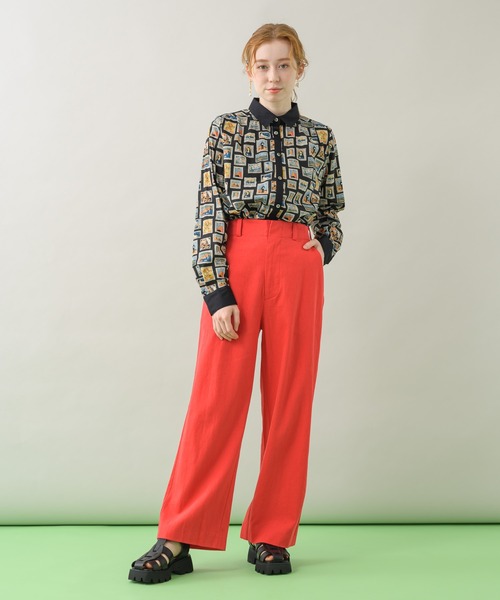 CLOCHE（クロシェ）の「cloche 綿麻カラーパンツ（その他パンツ・レディース・イエロー/ブルー/ピンク・FREE）」の4枚目の写真