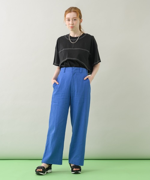 CLOCHE（クロシェ）の「cloche 綿麻カラーパンツ（その他パンツ・レディース・イエロー/ブルー/ピンク・FREE）」の21枚目の写真