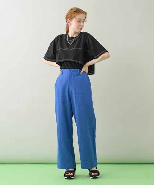 CLOCHE（クロシェ）の「cloche 綿麻カラーパンツ（その他パンツ・レディース・イエロー/ブルー/ピンク・FREE）」の22枚目の写真