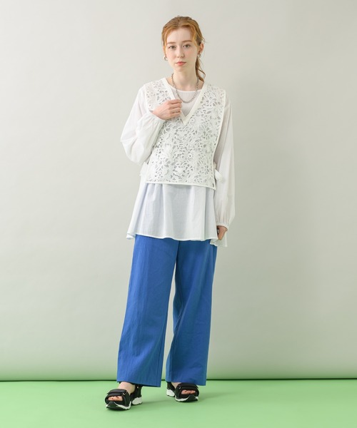 CLOCHE（クロシェ）の「cloche 綿麻カラーパンツ（その他パンツ・レディース・イエロー/ブルー/ピンク・FREE）」の17枚目の写真