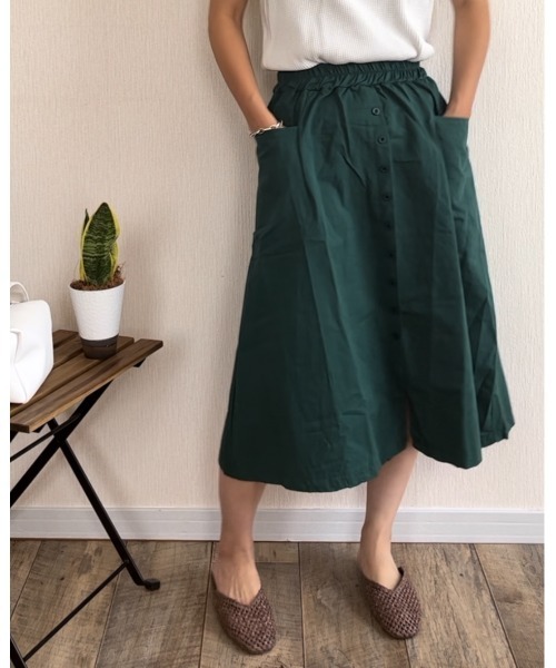 Ritzy（リッツィー）の「ボタンスカート（スカート・レディース・ブラック/ベージュ/グリーン・M/L/XL）」の14枚目の写真