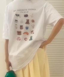 2022 S/S 春夏 韓国ファッション Tシャツ半袖レディース FAVORITE THINGSTシャツ
