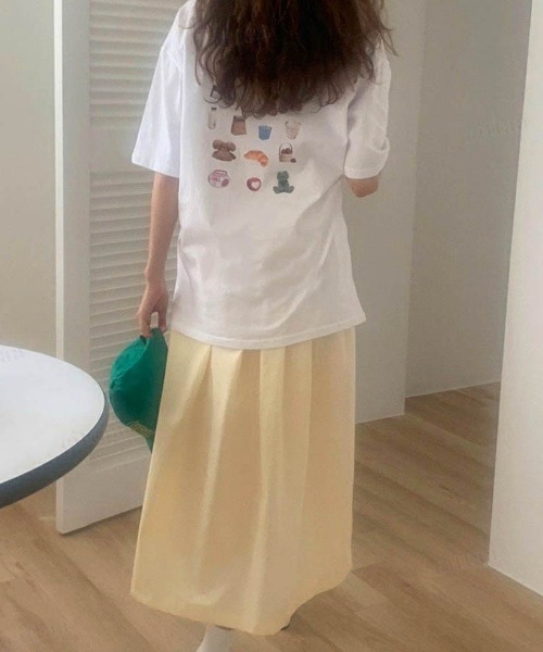 Dalfwin(ダールフィン)の「2022 S/S 春夏 韓国ファッション Tシャツ半袖レディース FAVORITE THINGSTシャツ(Tシャツ/カットソー・レディース・ホワイト/グレー系その他・FREE)」の7枚目の写真
