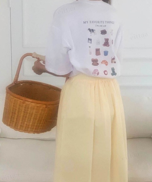 Dalfwin(ダールフィン)の「2022 S/S 春夏 韓国ファッション Tシャツ半袖レディース FAVORITE THINGSTシャツ(Tシャツ/カットソー・レディース・ホワイト/グレー系その他・FREE)」の11枚目の写真
