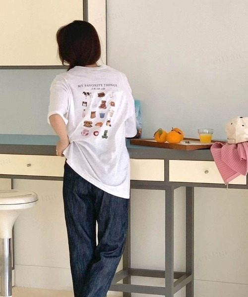Dalfwin(ダールフィン)の「2022 S/S 春夏 韓国ファッション Tシャツ半袖レディース FAVORITE THINGSTシャツ(Tシャツ/カットソー・レディース・ホワイト/グレー系その他・FREE)」の16枚目の写真