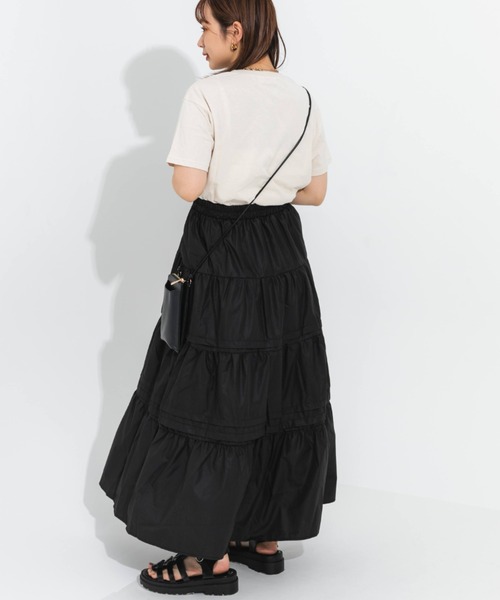 nemne store(ネンネストア)の「ピンタックティアードロングスカート(スカート・レディース・ブラック/オフホワイト・フリー)」の9枚目の写真