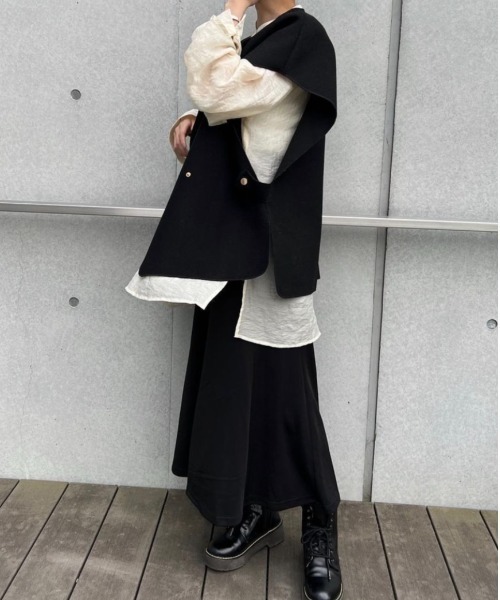 DuKKah（デュカ）の「Dukkah/【低身長向け】ポンチスリットマーメイドスカート（スカート・レディース・ブルー/ライム/ピンク/オレンジ/ブラック・X-SMALL）」の7枚目の写真