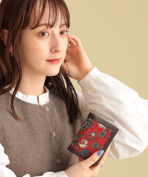 Ray BEAMS(レイビームス)の「Ray BEAMS / ゴブラン 2つ折り ウォレット(財布・レディース・ネイビー/ブラウン・ONE SIZE)」の4枚目の写真
