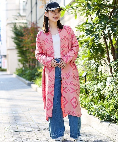 チチカカ（チチカカ）の「ナバホジャカードワンピース（シャツワンピース・レディース・ブラウン/アイボリー/ピンク・FREE）」の11枚目の写真