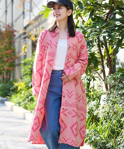 チチカカ（チチカカ）の「ナバホジャカードワンピース（シャツワンピース・レディース・ブラウン/アイボリー/ピンク・FREE）」の12枚目の写真