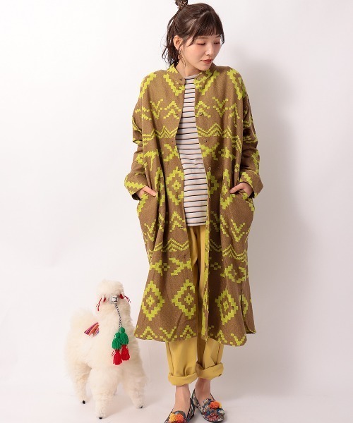 チチカカ（チチカカ）の「ナバホジャカードワンピース（シャツワンピース・レディース・ブラウン/アイボリー/ピンク・FREE）」の6枚目の写真