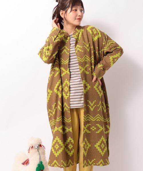 チチカカ（チチカカ）の「ナバホジャカードワンピース（シャツワンピース・レディース・ブラウン/アイボリー/ピンク・FREE）」の7枚目の写真