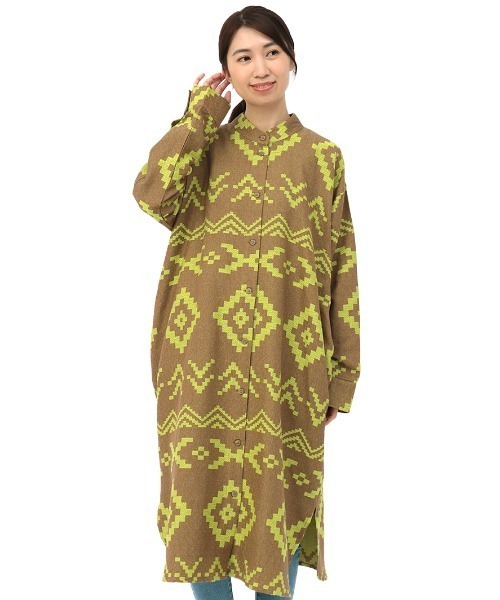 チチカカ（チチカカ）の「ナバホジャカードワンピース（シャツワンピース・レディース・ブラウン/アイボリー/ピンク・FREE）」の15枚目の写真