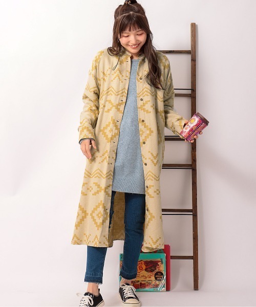 チチカカ（チチカカ）の「ナバホジャカードワンピース（シャツワンピース・レディース・ブラウン/アイボリー/ピンク・FREE）」の10枚目の写真