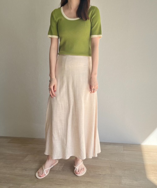 ISOOK(アイスー)の「【ZOZOTOWN限定】Linen flare skirt / リネンフレアスカート(スカート・レディース・グリーン/マスタード/ナチュラル・FREE)」の15枚目の写真
