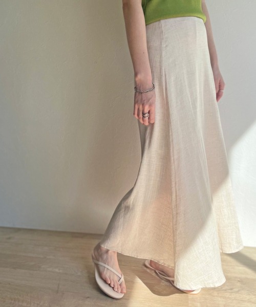 ISOOK(アイスー)の「【ZOZOTOWN限定】Linen flare skirt / リネンフレアスカート(スカート・レディース・グリーン/マスタード/ナチュラル・FREE)」の10枚目の写真
