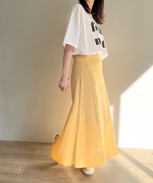 ISOOK(アイスー)の「【ZOZOTOWN限定】Linen flare skirt / リネンフレアスカート(スカート・レディース・グリーン/マスタード/ナチュラル・FREE)」の20枚目の写真