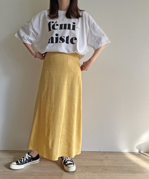 ISOOK(アイスー)の「【ZOZOTOWN限定】Linen flare skirt / リネンフレアスカート(スカート・レディース・グリーン/マスタード/ナチュラル・FREE)」の13枚目の写真