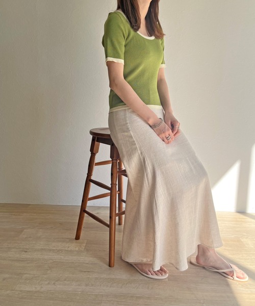 ISOOK(アイスー)の「【ZOZOTOWN限定】Linen flare skirt / リネンフレアスカート(スカート・レディース・グリーン/マスタード/ナチュラル・FREE)」の11枚目の写真