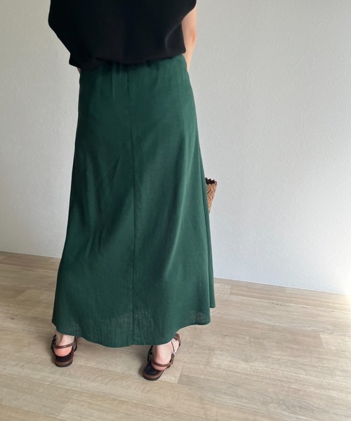 ISOOK(アイスー)の「【ZOZOTOWN限定】Linen flare skirt / リネンフレアスカート(スカート・レディース・グリーン/マスタード/ナチュラル・FREE)」の8枚目の写真
