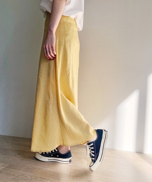 ISOOK(アイスー)の「【ZOZOTOWN限定】Linen flare skirt / リネンフレアスカート(スカート・レディース・グリーン/マスタード/ナチュラル・FREE)」の14枚目の写真
