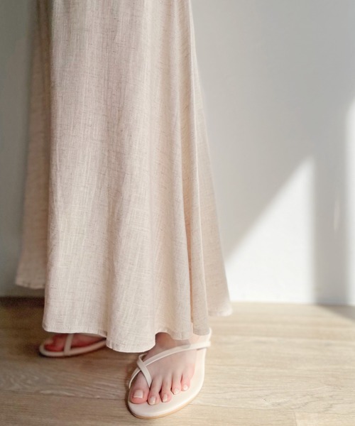 ISOOK(アイスー)の「【ZOZOTOWN限定】Linen flare skirt / リネンフレアスカート(スカート・レディース・グリーン/マスタード/ナチュラル・FREE)」の6枚目の写真