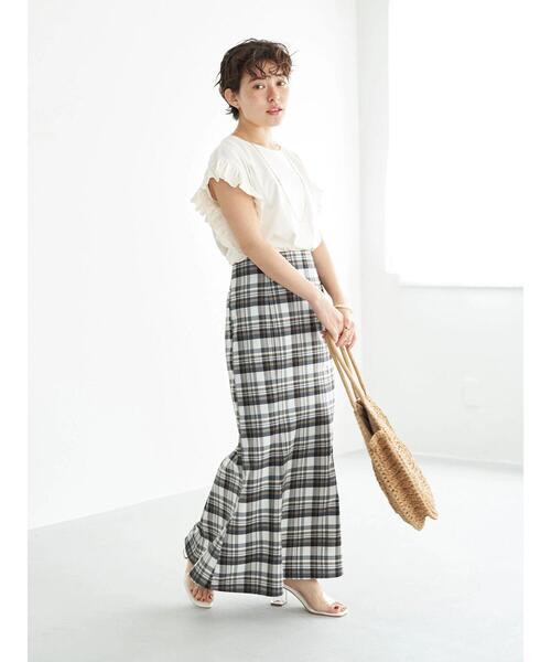 earth music&ecology(アースミュージックアンドエコロジー)の「マドラスチェックマーメイドスカート(スカート・レディース・ブラウン系その他4/ベージュ系その他4/ブルー系その他2・S/M)」の8枚目の写真