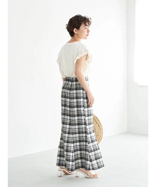 earth music&ecology(アースミュージックアンドエコロジー)の「マドラスチェックマーメイドスカート(スカート・レディース・ブラウン系その他4/ベージュ系その他4/ブルー系その他2・S/M)」の9枚目の写真