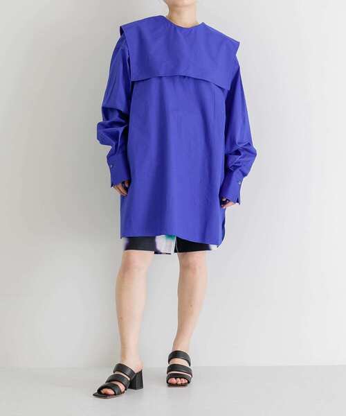 iI（アイ）の「iI　square collar blouse（シャツ/ブラウス・レディース・ホワイト/ブラック/ブルー・ONE）」の12枚目の写真