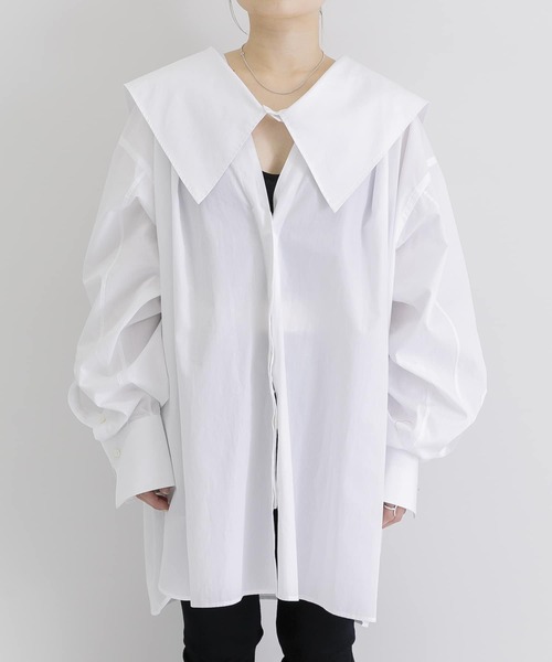 iI（アイ）の「iI　square collar blouse（シャツ/ブラウス・レディース・ホワイト/ブラック/ブルー・ONE）」の13枚目の写真