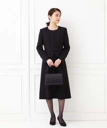 AIMER（エメ）の「【喪服】ノーカラーウエスト切替ジャケット×前開きワンピースブラックフォーマルアンサンブル（スーツスカート・レディース）」