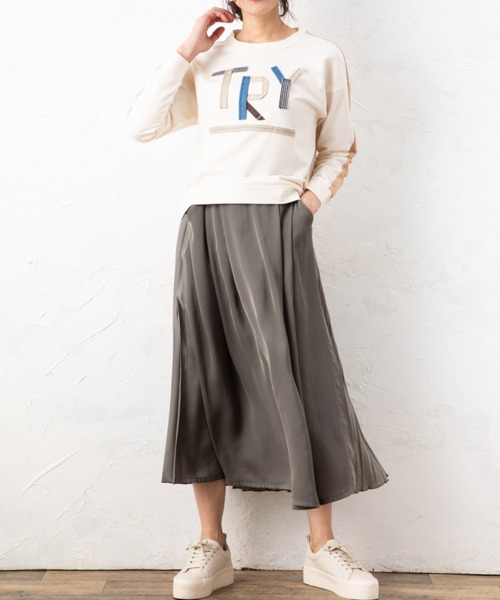aunt lily(アントリリー)の「バックプリーツ切替フレアースカート笳・(スカート・レディース・イエロー/ライトカーキ/ブルーグリーン・11号/9号/13号/7号/15号)」の12枚目の写真