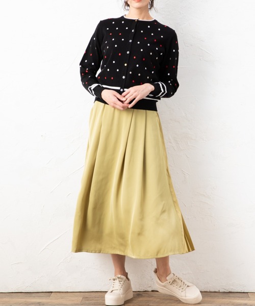 aunt lily(アントリリー)の「バックプリーツ切替フレアースカート笳・(スカート・レディース・イエロー/ライトカーキ/ブルーグリーン・11号/9号/13号/7号/15号)」の7枚目の写真