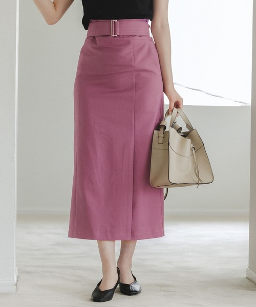 Andemiu（アンデミュウ）の「ハイウエストＩラインスカート348112（スカート・レディース・パープル/ブラウン/イエロー系その他/グリーン・FREE）」の3枚目の写真