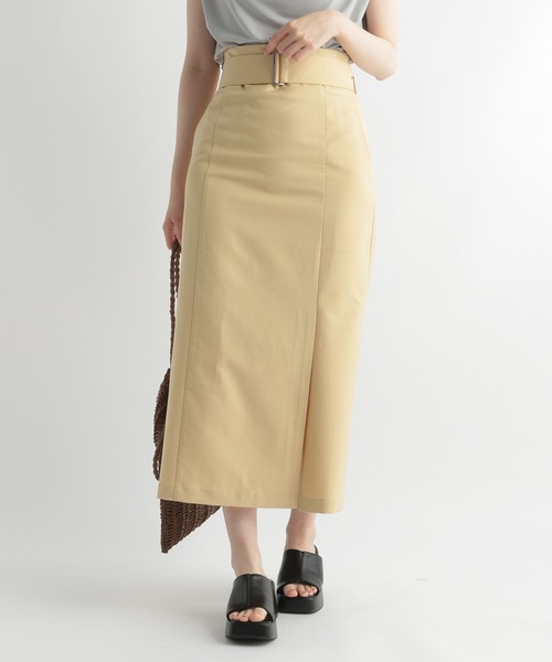 Andemiu（アンデミュウ）の「ハイウエストＩラインスカート348112（スカート・レディース・パープル/ブラウン/イエロー系その他/グリーン・FREE）」の4枚目の写真