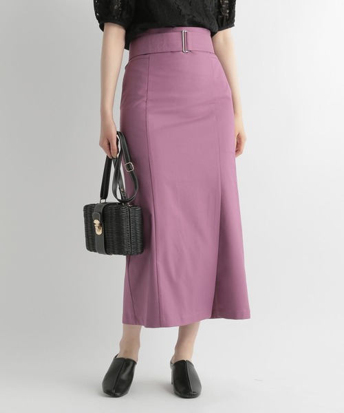 Andemiu（アンデミュウ）の「ハイウエストＩラインスカート348112（スカート・レディース・パープル/ブラウン/イエロー系その他/グリーン・FREE）」の7枚目の写真