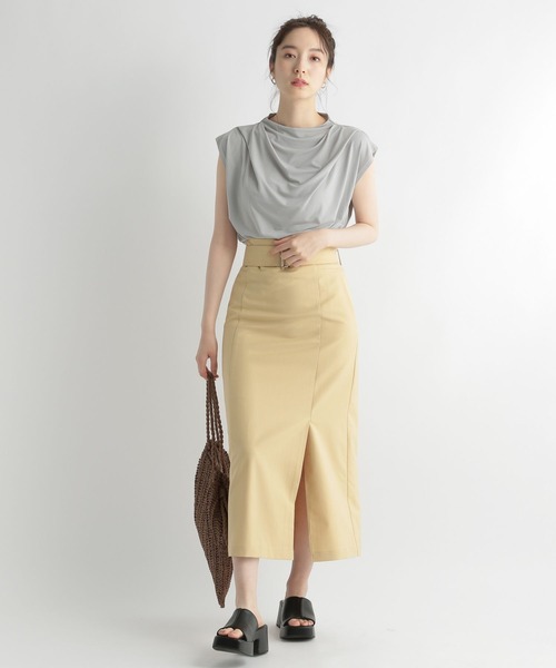 Andemiu（アンデミュウ）の「ハイウエストＩラインスカート348112（スカート・レディース・パープル/ブラウン/イエロー系その他/グリーン・FREE）」の16枚目の写真