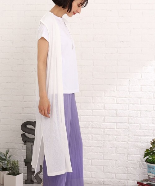 Cutie Blonde（キューティーブロンド）の「◆サイドスリット ロングジレ（ベスト・レディース・オフホワイト/ブラック/カーキ・00）」の15枚目の写真