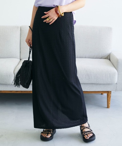 ECRIRE（エクリール）の「カットレーススカート（スカート・レディース・ベージュ/ブラック・M）」の2枚目の写真